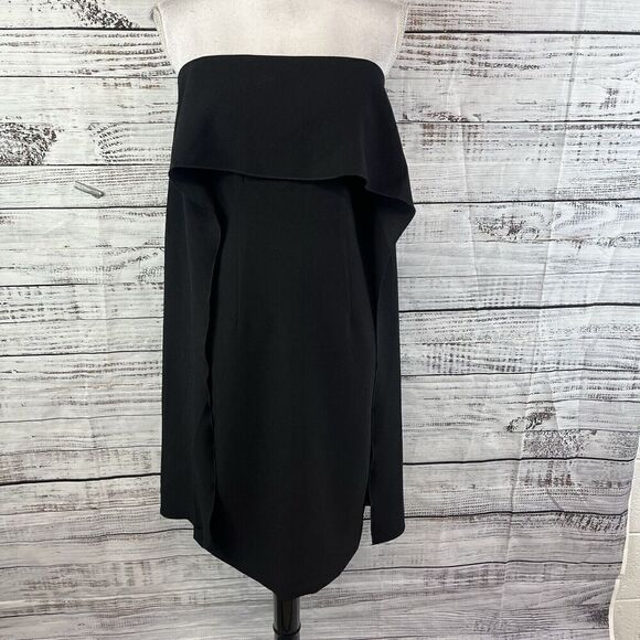 Trina Turk Los Angels Little Black Cape Dress size 2 Wedding Cocktail Evening - Picture 5 of 16